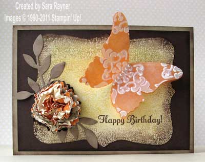 embossed butterfly card