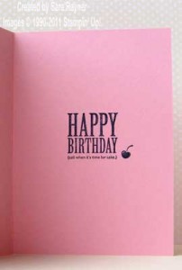 birthday cake card - inside