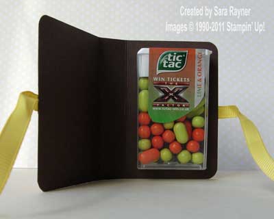 orange tic tac holder - open