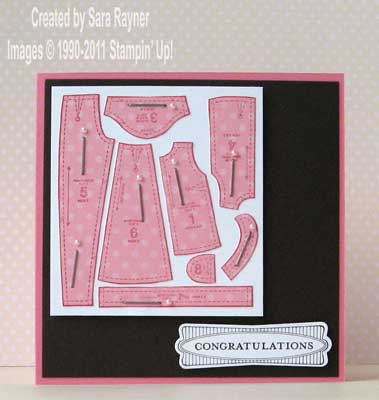 paper pieced dressmaking card