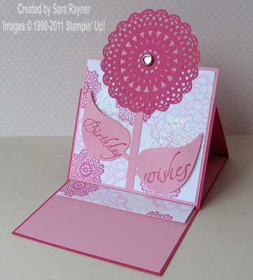 pink girlie easel card