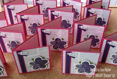 a batch of posy thank you cards