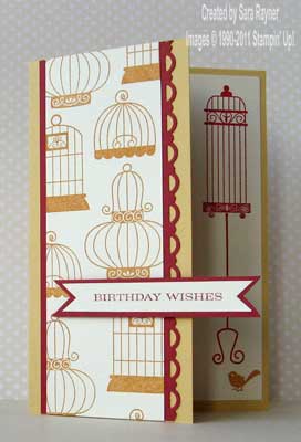 Aviary birthday card - open