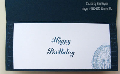 sentimental lace birthday card inside