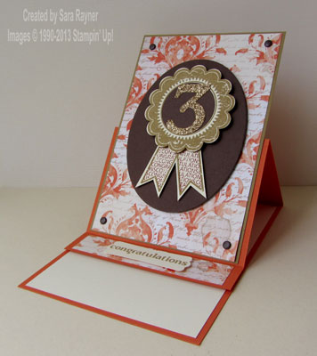 blue ribbon easel card