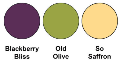 Colour combination mixing Blackberry Bliss, Old Olive and So Saffron from Stampin' Up!