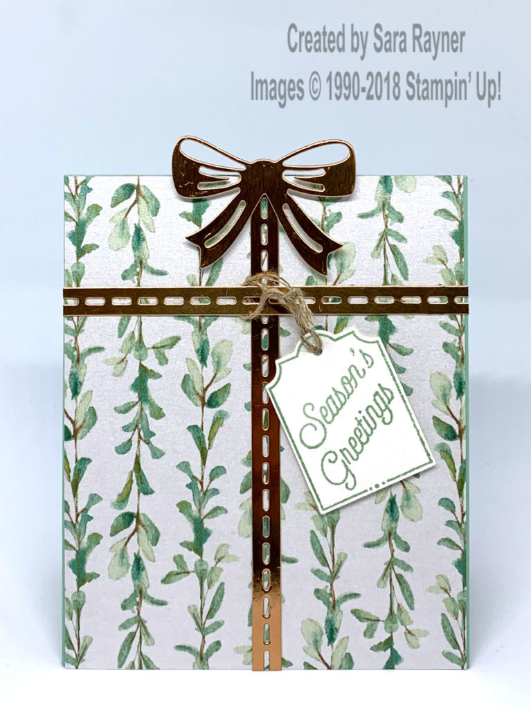 Bring on the Presents Christmas card using Frosted Floral DSP