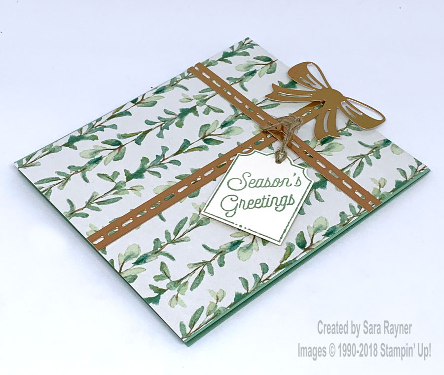 Bring on the Presents Christmas card using Frosted Floral DSP