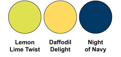 Colour combo of Lemon Lime Twist, Daffodil Delight and Night of Navy