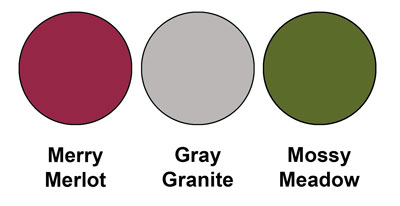 Colour combination mixing Merry Merlot, Gray Granite and Mossy Meadow, all from Stampin' Up!