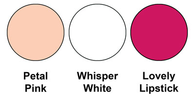 Colour combination mixing Petal Pink, Whisper White and Lovely Lipstick, all from Stampin' Up!