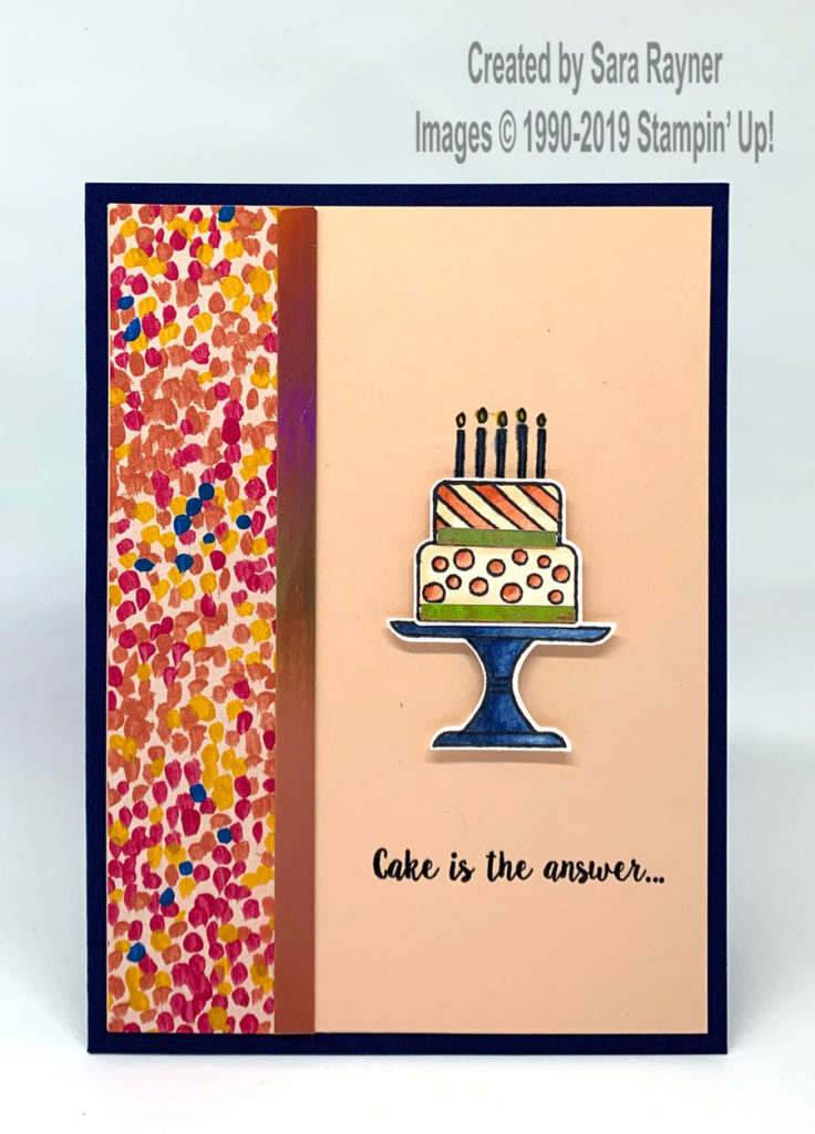 Piece of Cake birthday card with Foil edge (SAB freebie)