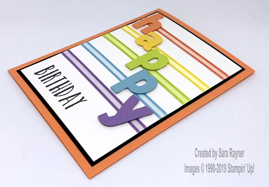 Perennial Birthday card with Organdy Ribbon (SAB freebie) and Layering Alphabet Edgelits