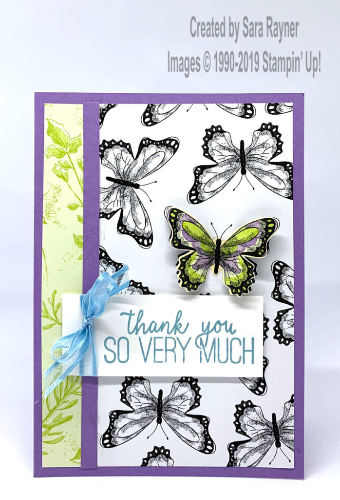 Faux spotlight technique using Botanical Butterfly DSP (SAB freebie) and Butterfly Gala bundle 