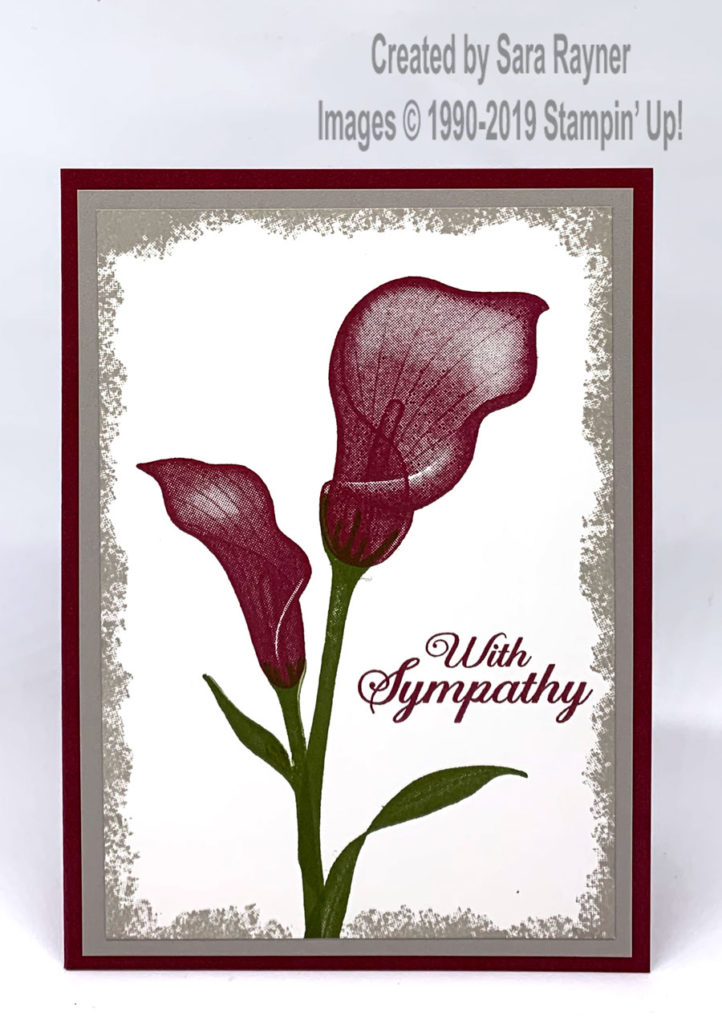Handmade LILIES SYMPATHY card kit of 4 made w/ Stampin Up Lasting Lily 
