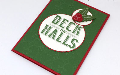 Stitched Felt Holly Christmas Card