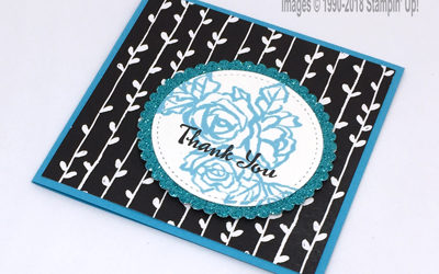 Turquoise Petals thank you card