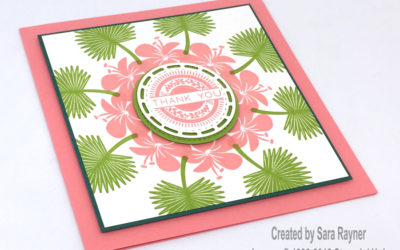 Tropical chic wreath thank you card