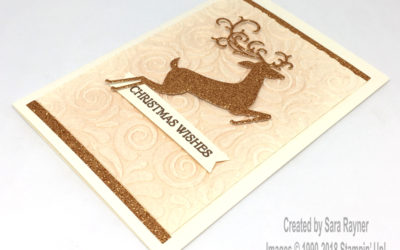 Dashing deer swirls Christmas card