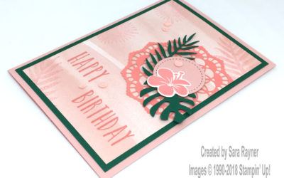 Tropical chic pink birthday card