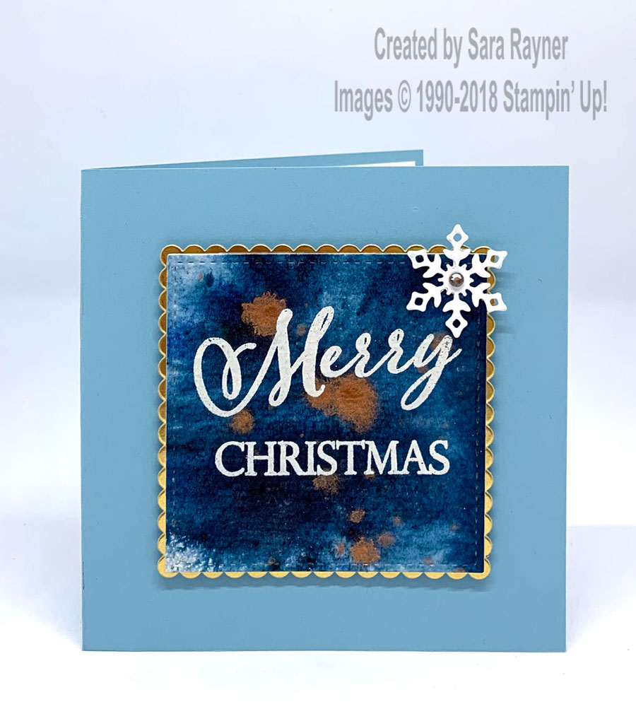 Brusho Christmas card - Sara's crafting and stamping studio