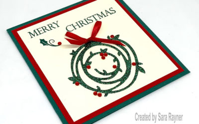 Swirly Scribbles Christmas wreath card