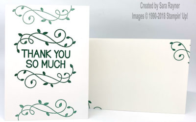 Simply stamped One For All thank you card