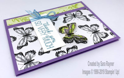 Faux spotlight technique butterfly card