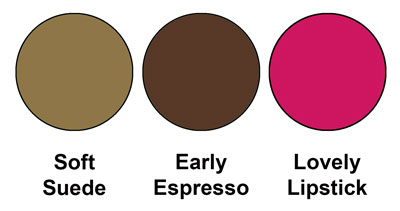 Colour combination mixing Soft Suede, Early Espresso and Lovely Lipstick, all from Stampin' Up!