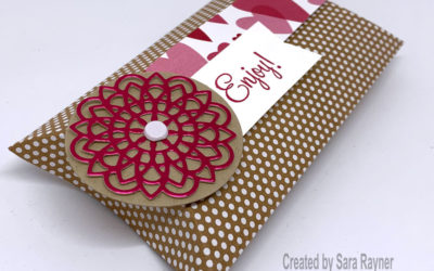 Kraft Pillow Box with Foil Doily decoration