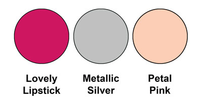 Colour combination mixing Lovely Lipstick, Metallic Silver and Petal Pink, all from Stampin' Up!