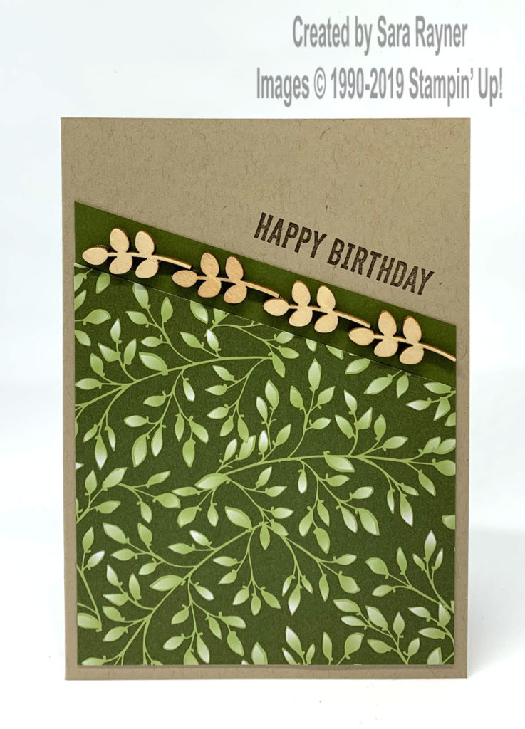 Masculine birthday card with Butterfly Elements (Sale-a-bration freebie) with Itty Bitty Birthdays stamps and Floral Romance DSP.