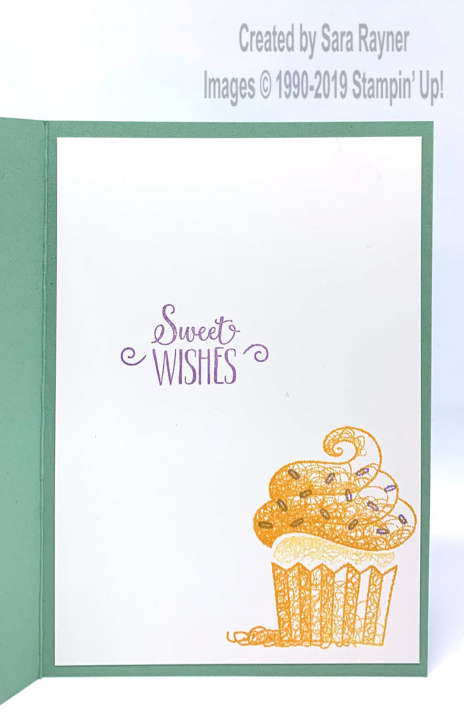 Insert using Hello Cupcake (Sale-a-bration freebie) stamps