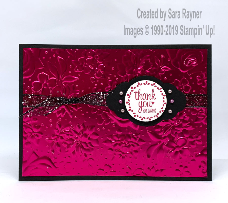 Country Floral (Sale-a-bration freebie) embossed Foil (Sale-a-bration freebie) thank you card