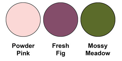 The colour combo mixes Powder Pink, Fresh Fig and Mossy Meadow, all from Stampin' Up!