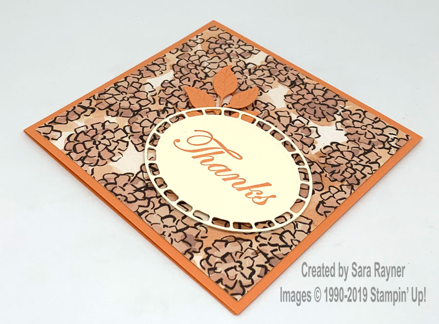 Wonderful Floral thinlits combined with Good Morning Magnolia stamps for a thank you card.