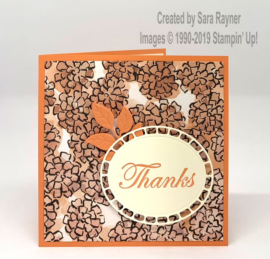 Wonderful Floral thinlits combined with Good Morning Magnolia stamps for a thank you card.