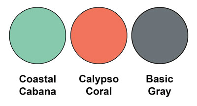 Colour combo mixing Coastal Cabana, Calypso Coral and Basic Gray, all from Stampin' Up!