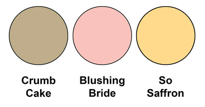 Colour combo mixing Crumb Cake, Blushing Bride and So Saffron, all from Stampin' Up!