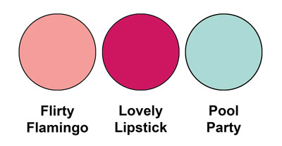 Colour combo mixing Flirty Flamingo, Lovely Lipstick and Pool Party, all from Stampin' Up!