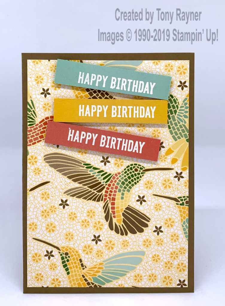 Mosaic Mood cased birthday card.