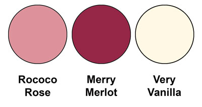 Colour combo mixing Rococo Rose, Merry Merlot and Very Vanilla, all from Stampin' Up!