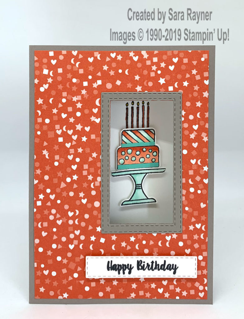 Framed birthday cake card