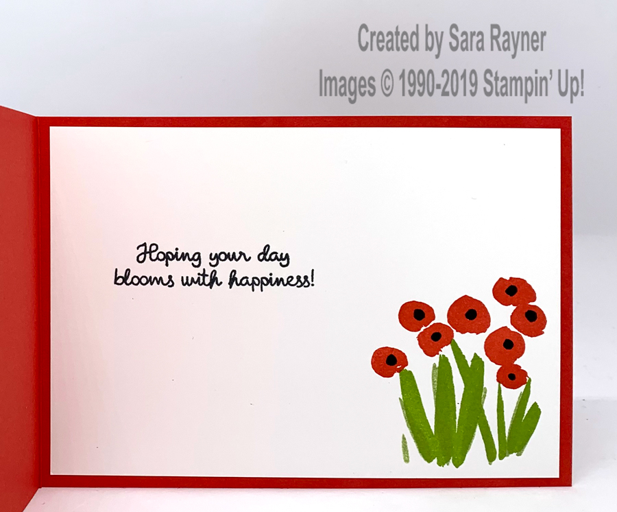 Abstract Impressions poppies card inside