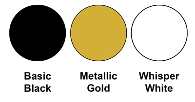 This colour combo mixes Basic Black, Metallic Gold and Whisper White.