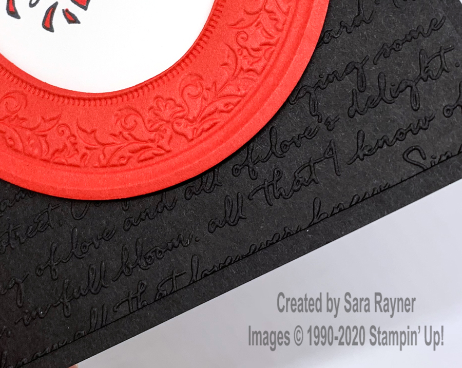 Close up of Scripty and Heirloom Frames embossing folders