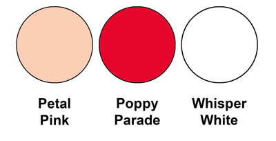 Colour combo mixing Petal Pink, Poppy Parade and Whisper White.