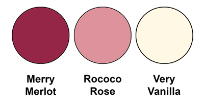 Colour combo mixing Merry Merlot, Rococo Rose and Very Vanilla.