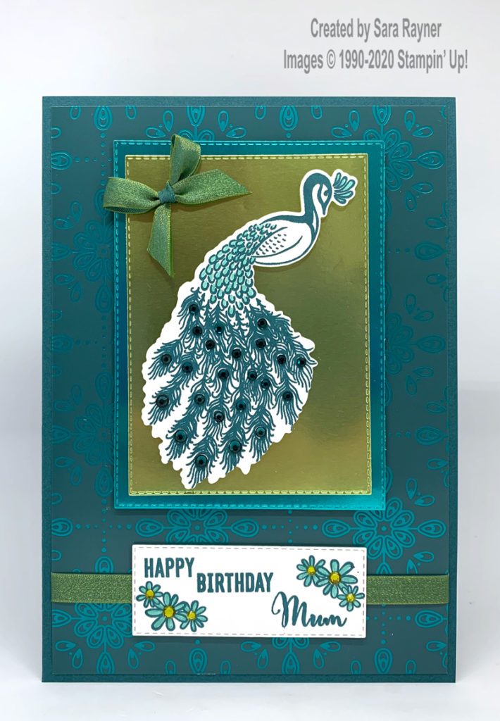 Royal Peacock birthday card