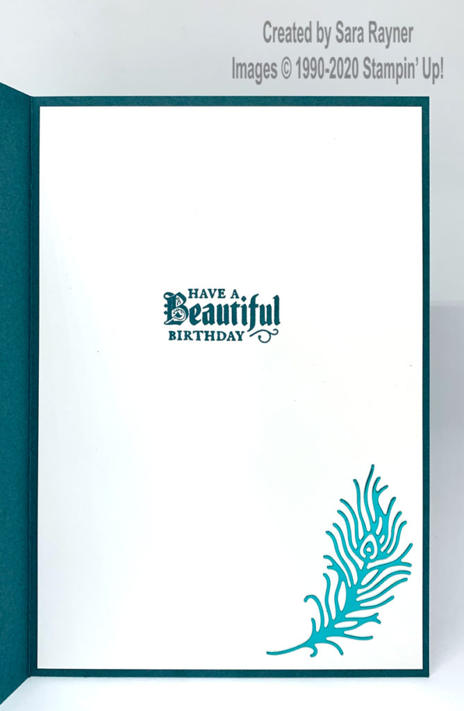 Royal Peacock birthday card insert